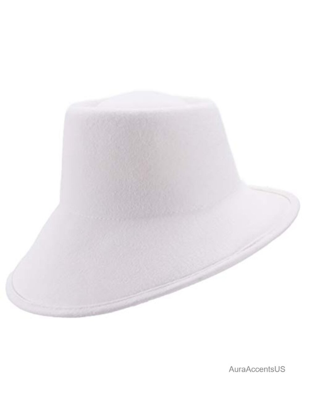 100% Wool Felt Tilt Asymmetrical Brim Fedora Hat Wedding Church